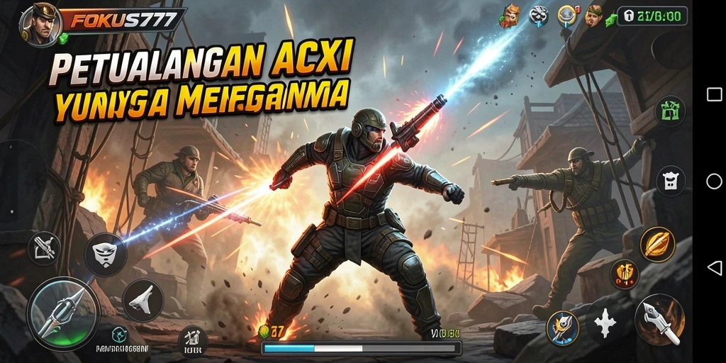 Tampilan gameplay menegangkan di FOKUS777 dengan aksi cepat.