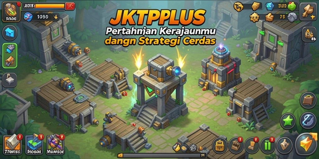 Tampilan gameplay JKTPLUS yang menegangkan dalam Tower Defense.