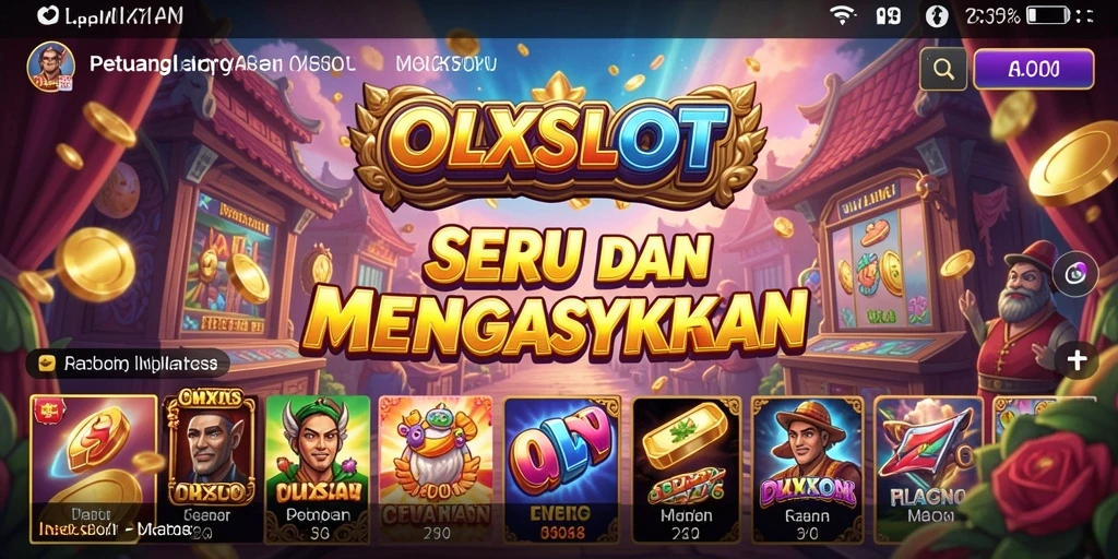 Screenshot utama OLXSLOT menampilkan gameplay seru dalam dunia petualangan.