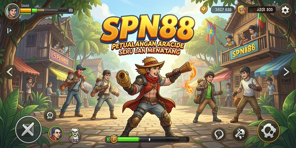 Tampilan gameplay seru SPN88 dengan karakter menarik dan tantangan mendebarkan.