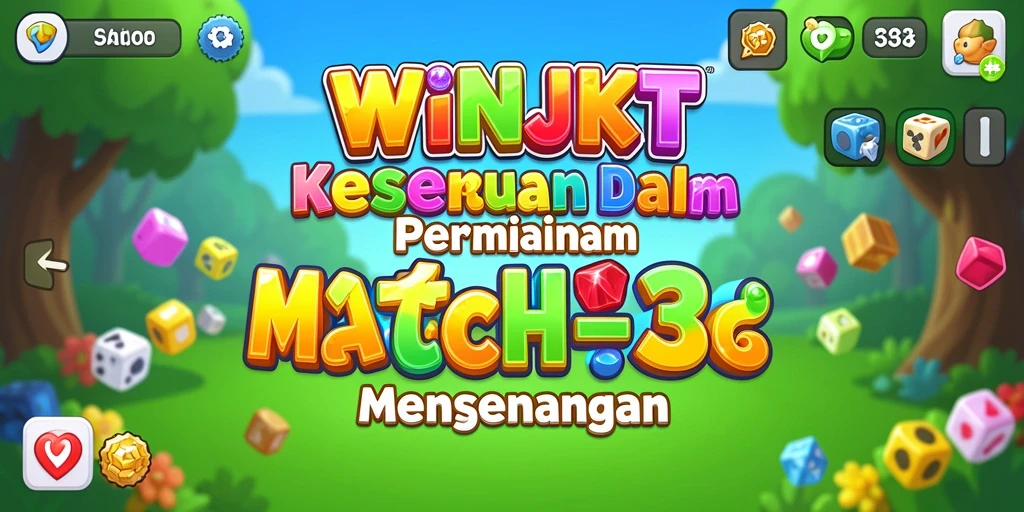 Tampilan gameplay seru dari WINJKT, permainan Match-3 yang menarik.